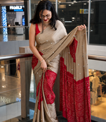 weeding wear gajji silk saree heavy mirror work with matching blouse