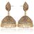 gold and black base metal jhumki for women