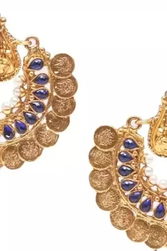 Reeti fashions ramleela earrings blue kundan