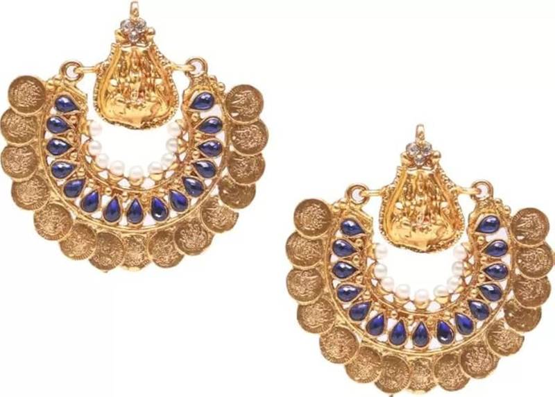 Reeti fashions ramleela earrings blue kundan