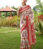 Multicolor tussar silk blend patola printed sarees