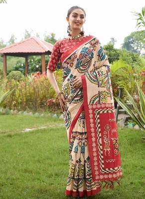 Multicolor tussar silk blend patola printed sarees 1