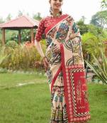 Multicolor tussar silk blend patola printed sarees