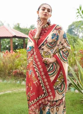 Multicolor tussar silk blend patola printed sarees 4