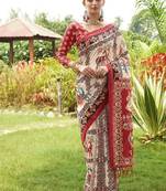 Multicolor tussar silk blend patola printed sarees