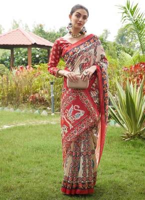 Multicolor tussar silk blend patola printed sarees 4