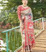 Multicolor tussar silk patola printed sarees