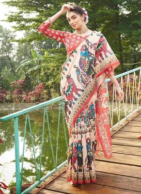 Multicolor tussar silk blend patola printed sarees 2