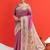 Magenta color tussar silk madhubani printed sarees