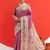 Magenta color tussar silk blend madhubani printed sarees