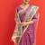 Magenta color tussar silk madhubani printed sarees
