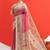 Pink color tussar silk madhubani printed sarees