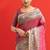 Pink color tussar silk madhubani printed sarees