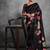 Black color tussar silk lotus printed sarees