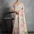 Cream color tussar silk lotus printed sarees