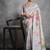 Grey color tussar silk lotus printed sarees