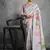 Grey color tussar silk blend lotus printed sarees