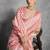 Peach color tussar silk lotus printed sarees