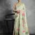 Pista color tussar silk blend lotus printed sarees