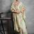 Pista color tussar silk lotus printed sarees
