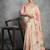Yellow color tussar silk lotus printed sarees
