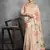 Yellow color tussar silk blend lotus printed sarees