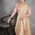 Yellow color tussar silk lotus printed sarees