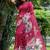 Pink color tussar silk lotus print sarees