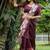 Wine color tussar silk lotus print sarees