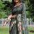 Green color tussar silk lotus print sarees