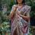 Coffee color tussar silk madhubani print sarees