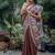 Coffee color tussar silk madhubani print sarees