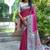 Pink color tussar silk madhubani print sarees