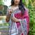 Pink color tussar silk madhubani print sarees