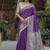 Wine color tussar silk madhubani print sarees