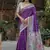 Wine color tussar silk blend madhubani print sarees