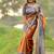 Musturd color tussar silk madhubani print sari