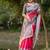 Pink color tussar silk madhubani print sari
