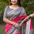 Pink color tussar silk madhubani print sari