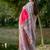 Pink color tussar silk madhubani print sari