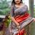 Orange color tussar silk madhubani print sari