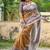 Gold color tussar silk madhubani print sari