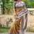 Gold color tussar silk madhubani print sari