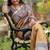 Gold color tussar silk madhubani print sari