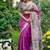 Purple color tussar silk madhubani print sari