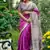 Purple color tussar silk madhubani print sari