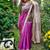 Purple color tussar silk madhubani print sari