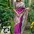 Purple color tussar silk madhubani print sari