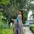 Sea green color tussar silk madhubani print sari