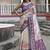 Blue-multicolor tussar silk patola print sari